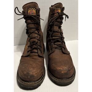 Justin Original Work Boots Steel Toe Men's Size 11D Oil Resisting WK961 Brown